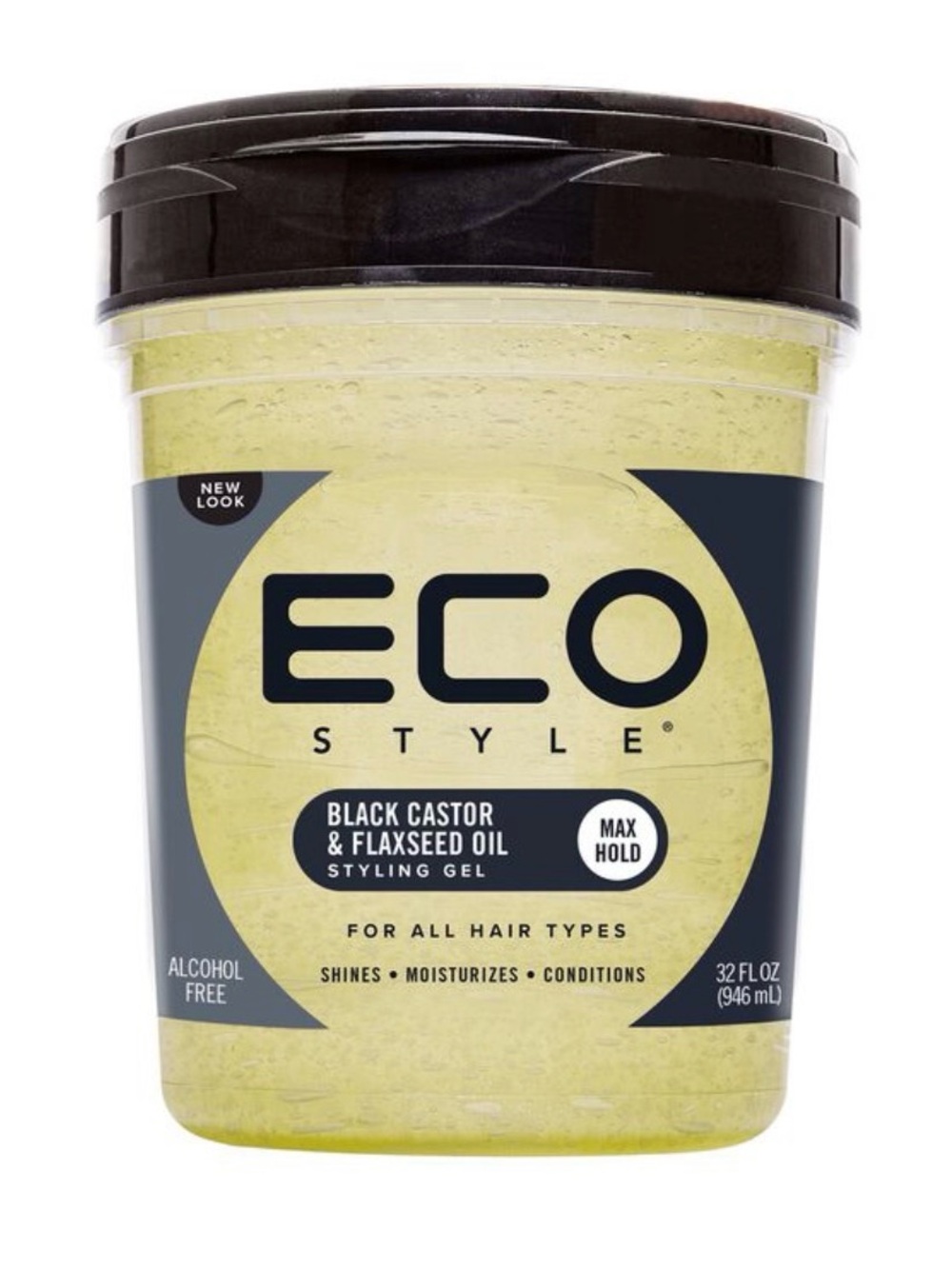 ECO Style Black Castor & Flaxseed Oil Styling Gel - 32 oz